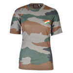 Nahar Print Half Sleeve T-shirt With Indian Flag For Girl's