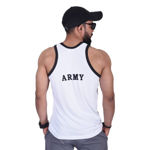 Indian Army Print White Color Sando - back