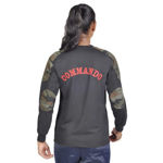 Commando Full Sleeve T-shirt Blackcamo For Girl's