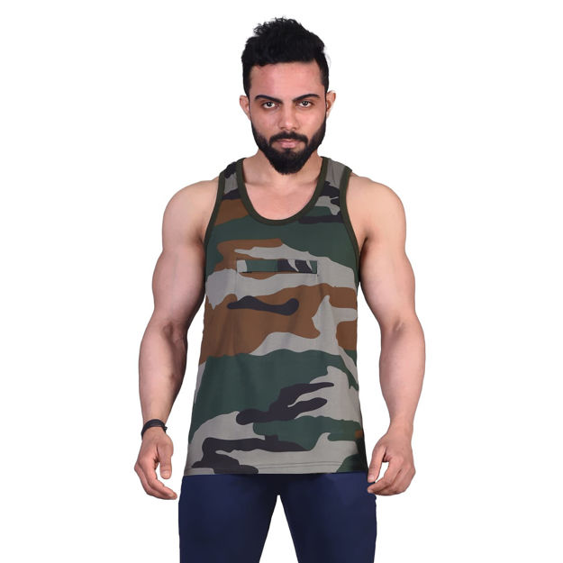 Camouflage Print Army Vest - front