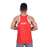 Red Color Army Print Sando - back