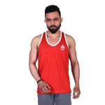 Red Color Army Print Sando - front