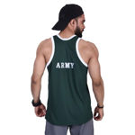 Dark Green Army Print Sando - back