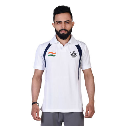 Indian Army Print White T-shirt - front