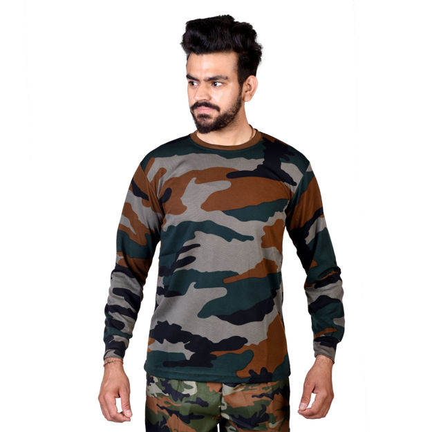 Full Sleeve Camo Print T-shirt - front