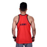 Red Color Army Print Sando - back