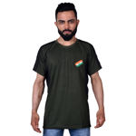 Indian Flag And Commando Print Half Sleeve T-shirt - front