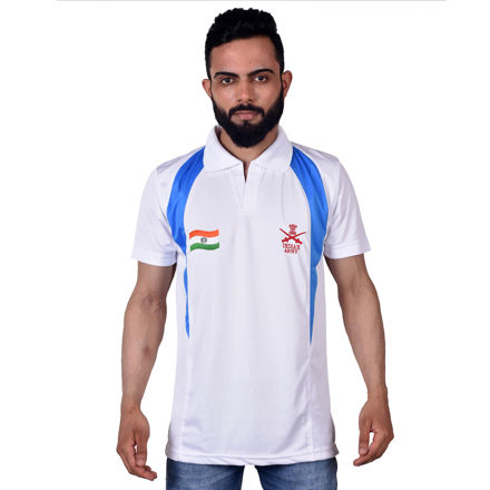 Indian Army Print White Half Sleeve T-shirt - front