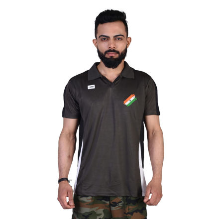 Signature Black Color Indian Army Black T-Shirt - front