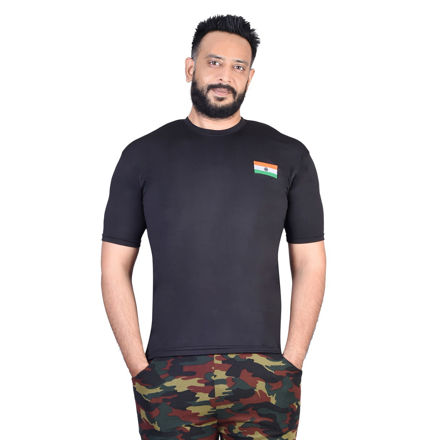 Half Sleeve Black India Print T-shirt