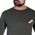 Indian Flag Print Green Color Full Sleeve T-Shirts