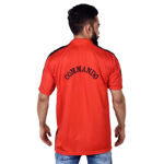 Red Color Commando Polo T-Shirt - black