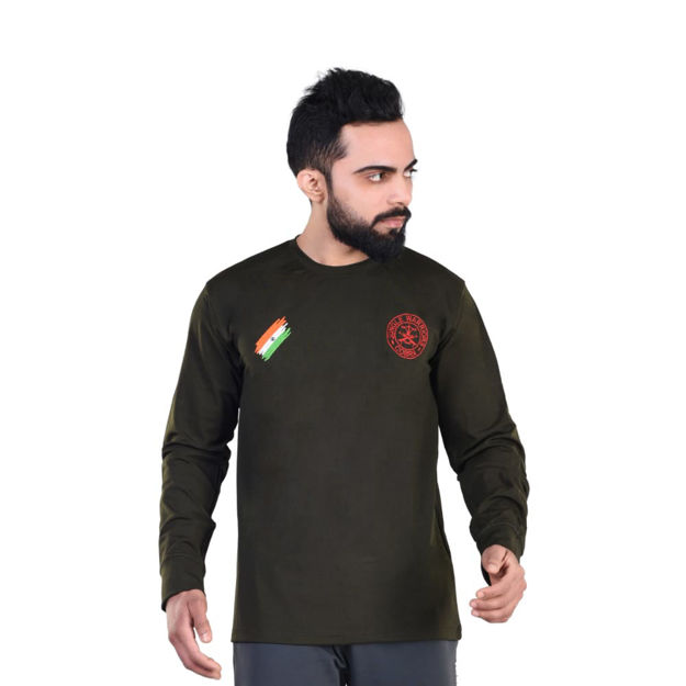 Full Sleeve Commando And Indian Flag T-shirt