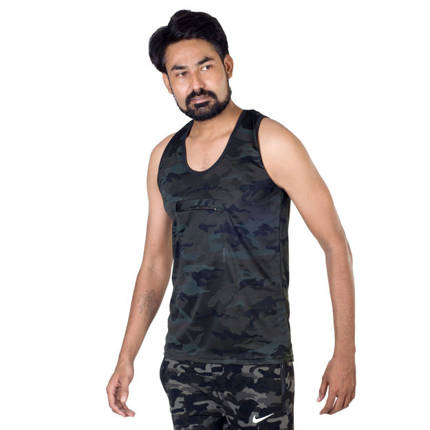 Yodha Print Camouflage Vest - front