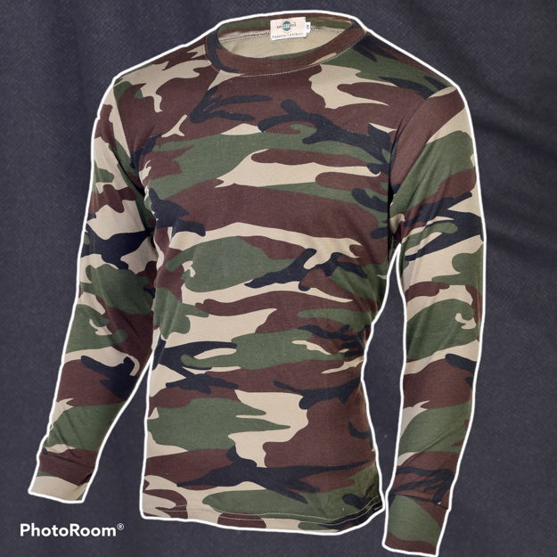 Full Sleeve Camouflage Lycra Cotton T-shirt