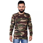 Full Sleeve Camouflage Lycra Cotton T-shirt - front