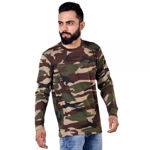 Full Sleeve Camouflage Lycra Cotton T-shirt