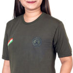 Commando Print Green T-Shirt For Girls