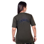 Commando Print Green T-Shirt For Girls