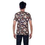 Brown Camouflage Round Neck Half Sleeve T-shirt