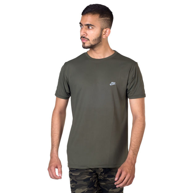 Sports Material Dark Green T-Shirt Half Sleeve - front