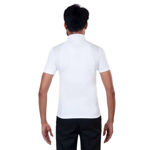 White Color Plain Collar T-Shirt - back