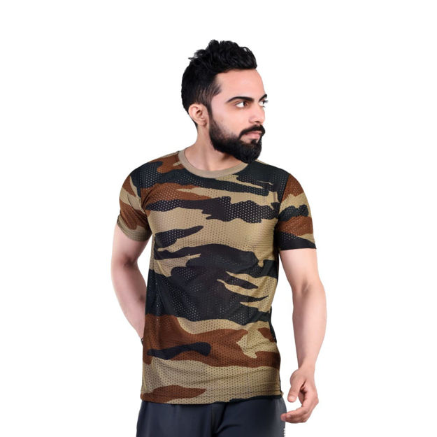 Half Sleeve Camouflage  T-shirt - front