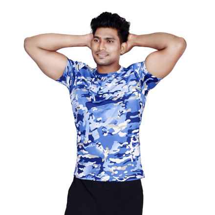 Blue Camouflage T-Shirt - front