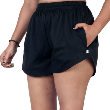 Plain Black Color V Shape Shorts For Women's