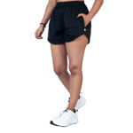 Plain Black Color V Shape Shorts For Women's