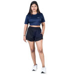 Black Shorts And Blue T-shirt Set For Women's