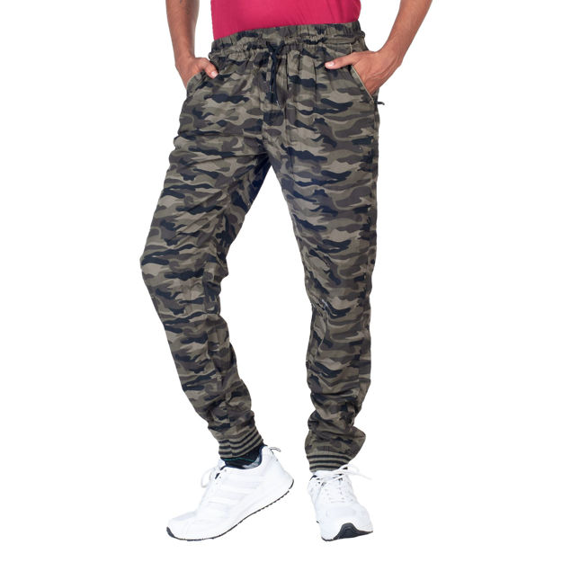 Camouflage Print With Grip Lower Brown and Green Jogger - front