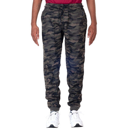 Camouflage Print With Grip Lower Dark Black And Brown Jogger