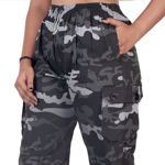 Black And White Color Camouflage Print Lower Jogger For Girl's