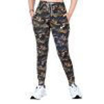 Girl's Jogger Dark Yellow And Green Camouflage Print Lower