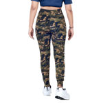 Girl's Jogger Dark Yellow And Green Camouflage Print Lower