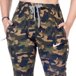 Girl's Jogger Dark Yellow And Green Camouflage Print Lower