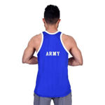 Dark Blue And Sky Blue Army Print Sando