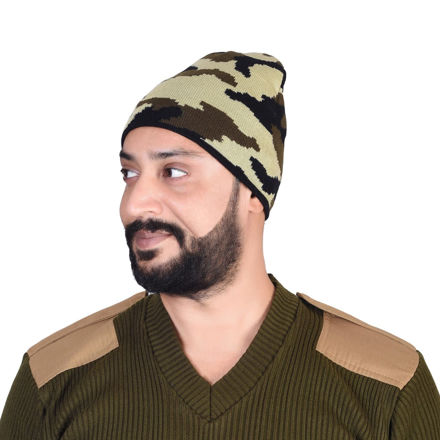 Camouflage Army Military Woolen Skull Cap For Winter