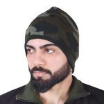 Winter Wool Camouflage Cap With Fur