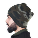 Winter Wool Camouflage Cap With Fur