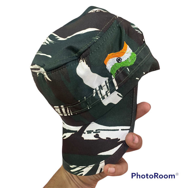 Indian Army CRPF Nato Cap With Side Flag