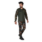 Army Yodha Textile Print T-Shirt And Nahar Print Cargo Pant Set