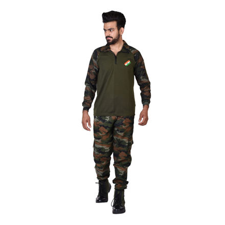 Army New Yodha Print Codro T-Shirt And New Yodha Print Grip Lower Set - front