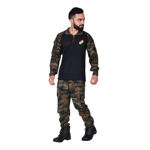 Army Yodha Print And Black Print Textile T-Shirt And Grip Lower Set