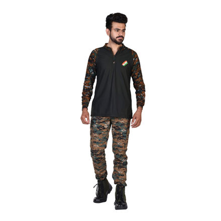 Military Cobra Print Dry Fit T-Shirt And Cobra Print Cargo Pant Set - front