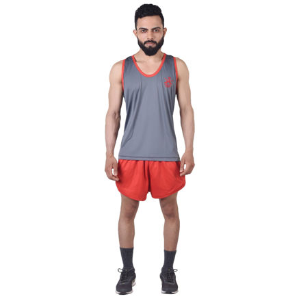 Indian Army Grey Sando And Short Set For Running - front