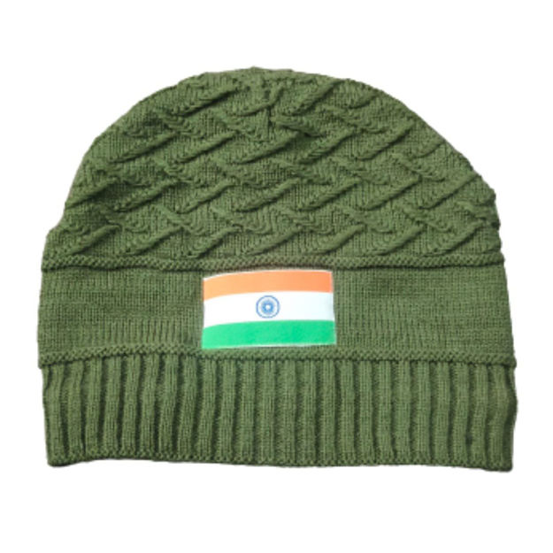 Winter Cap Indian Flag With Fur