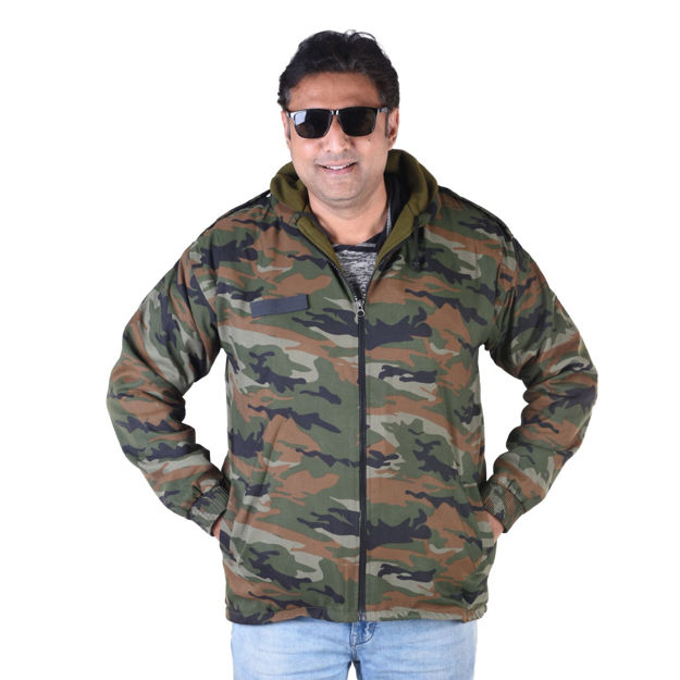 Yodha Print Camouflage Jacket - front