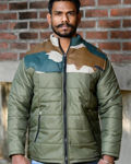 Green Half Nahar Print Camouflage Winter Jacket